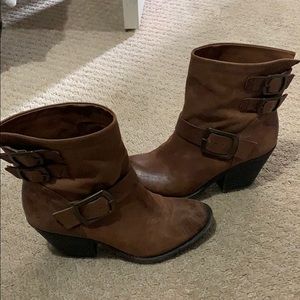 Lucky brand distressed western bootie